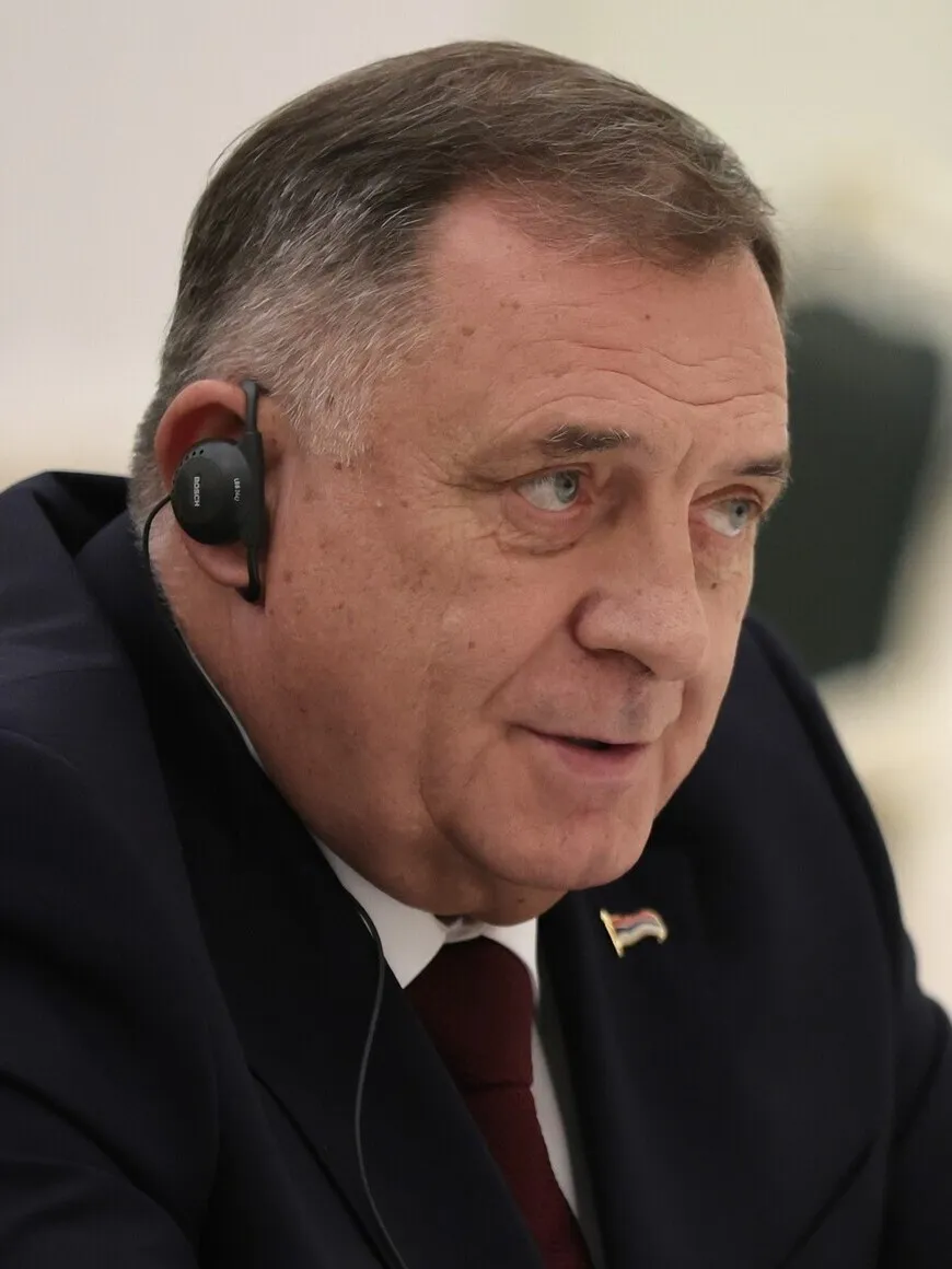 Milorad Dodik, leider van de SNSD-partij, bij het Kremlin in september 2026.